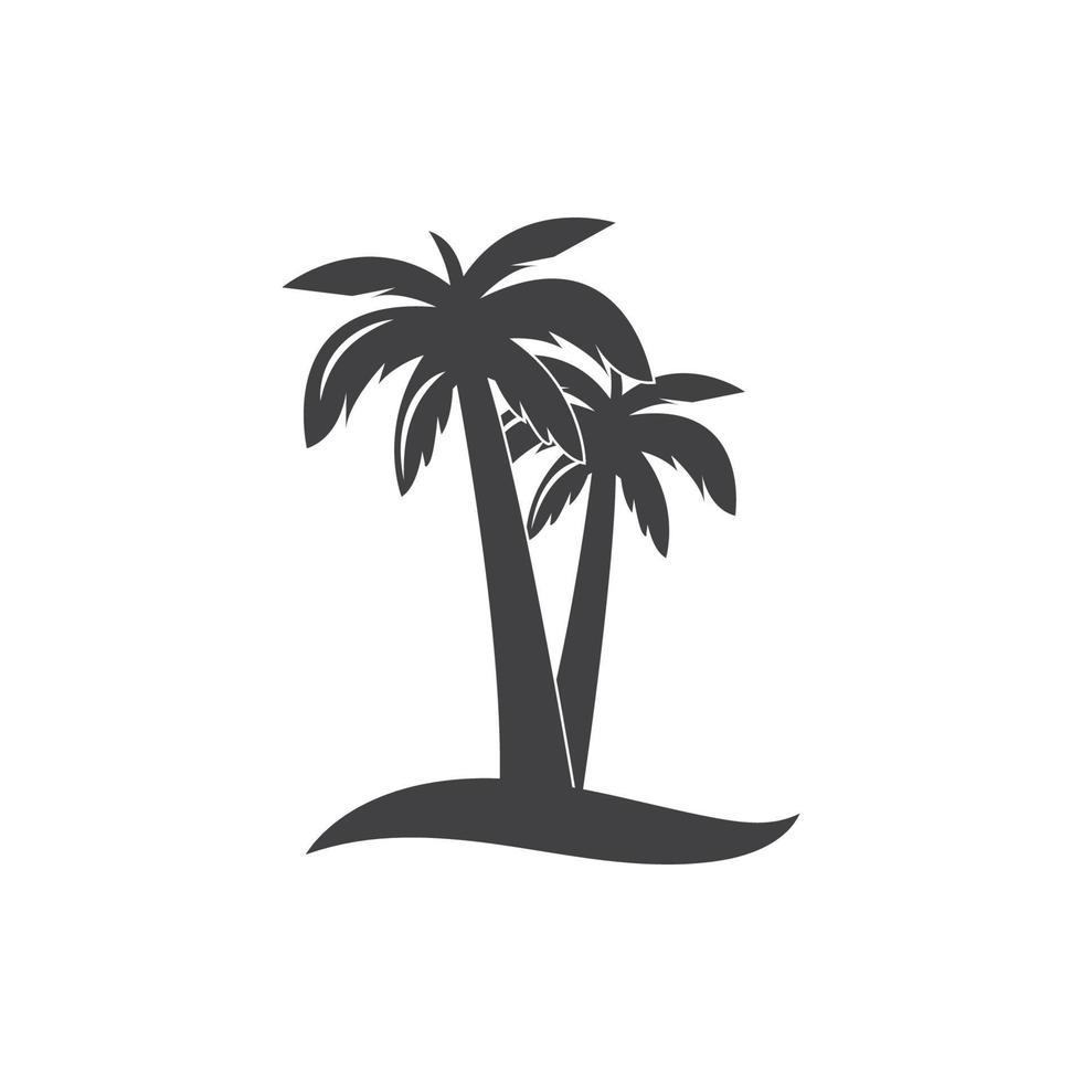 Icône de palmier d'été et d'illustration vectorielle de logo de voyage vecteur