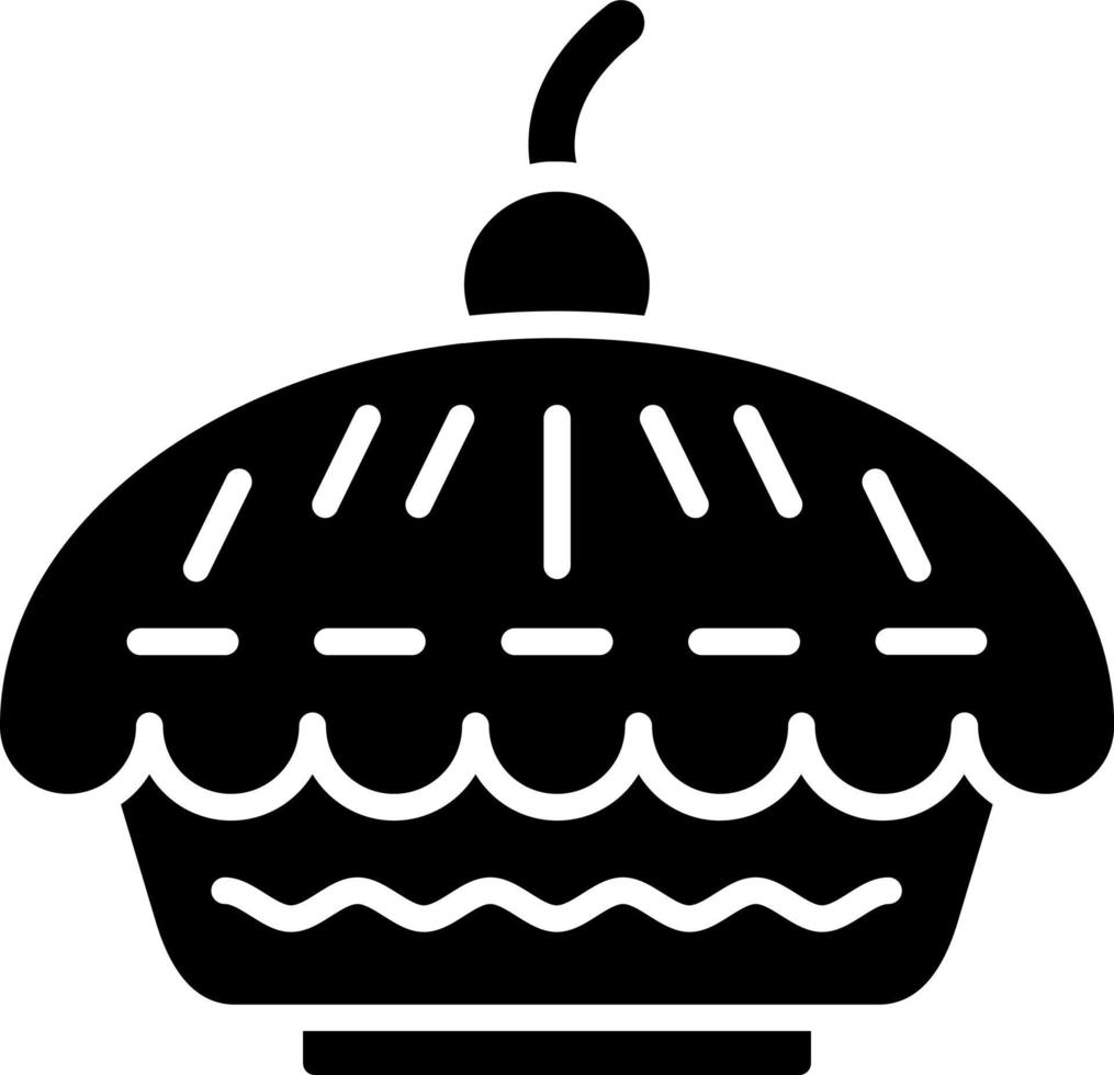 style d'icône de tarte aux cerises vecteur