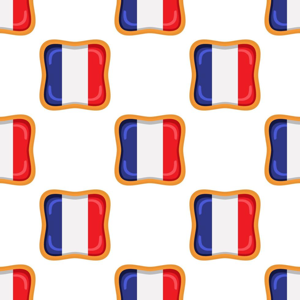 modèle biscuit avec drapeau pays France dans savoureux biscuit vecteur