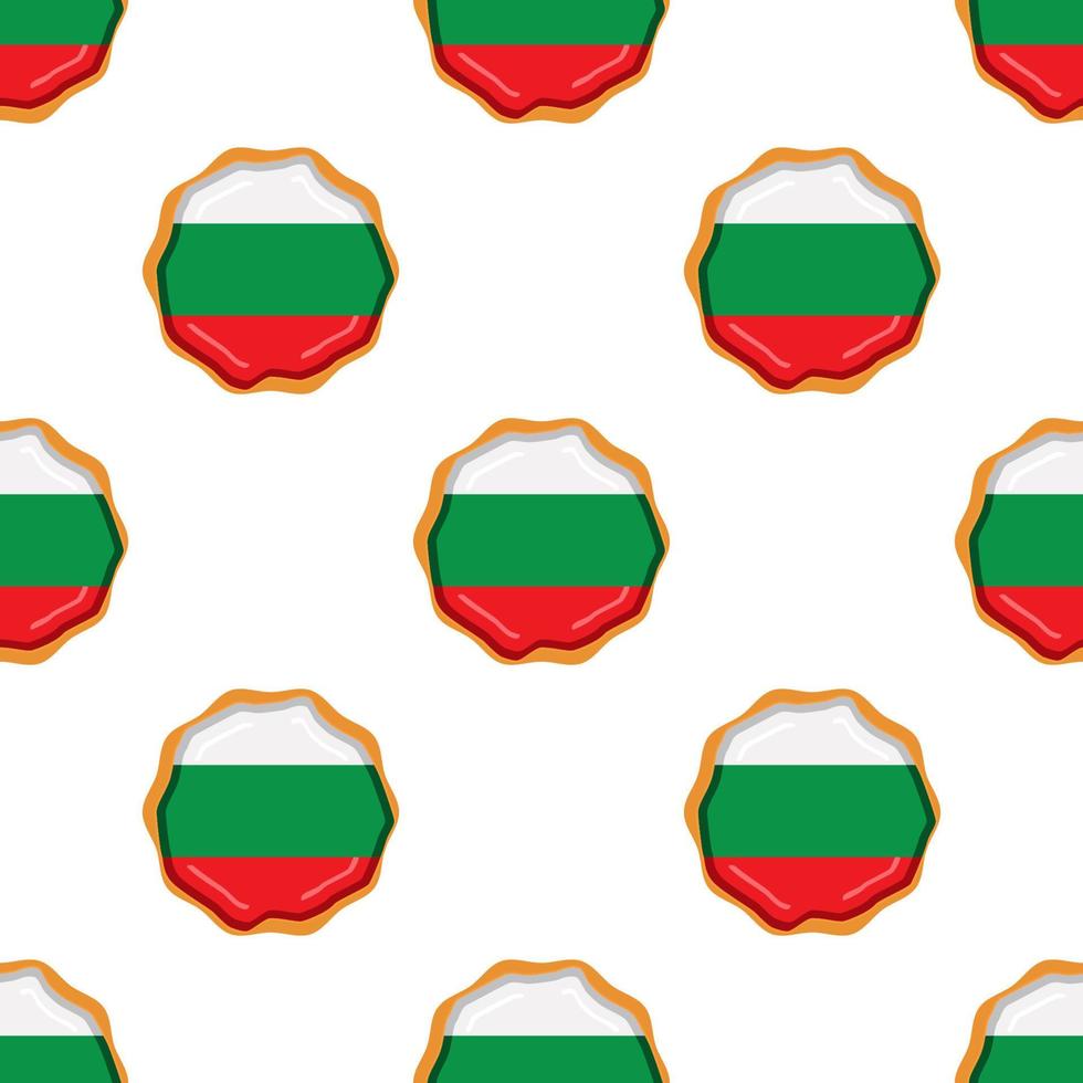 modèle biscuit avec drapeau pays Bulgarie dans savoureux biscuit vecteur