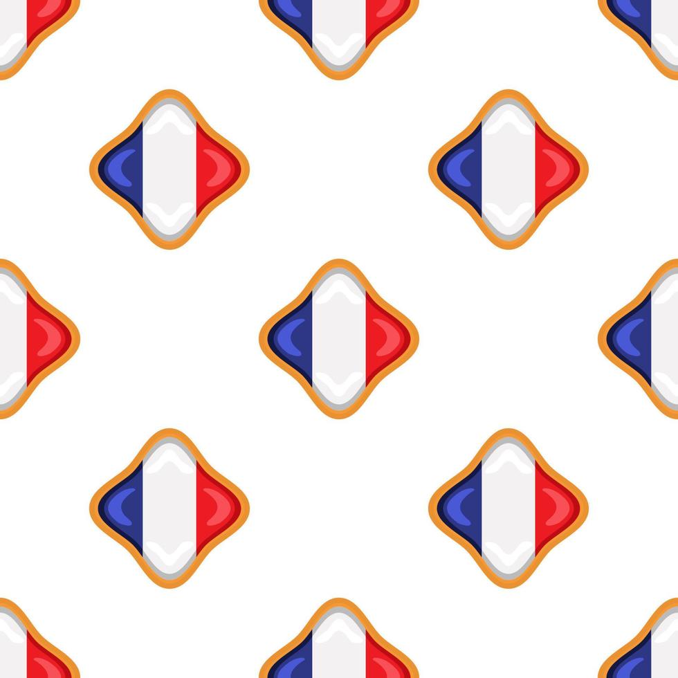 modèle biscuit avec drapeau pays France dans savoureux biscuit vecteur