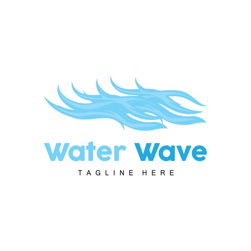 logo de vague d'eau, vecteur de haute mer, conception de modèle de fond maritime