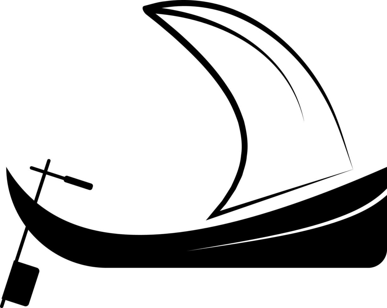 pêche, bateau, icône. été vecteur icône noir mince plat symbole de tourisme pour la toile et app développement isolé sur blanc Contexte. vecteur sur blanc Contexte