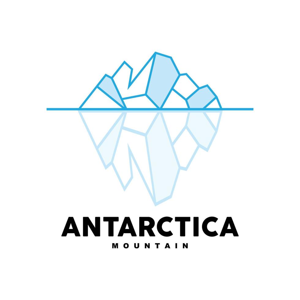 iceberg logo, antarctique montagnes vecteur dans la glace bleu couleur, la nature conception, produit marque illustration modèle icône