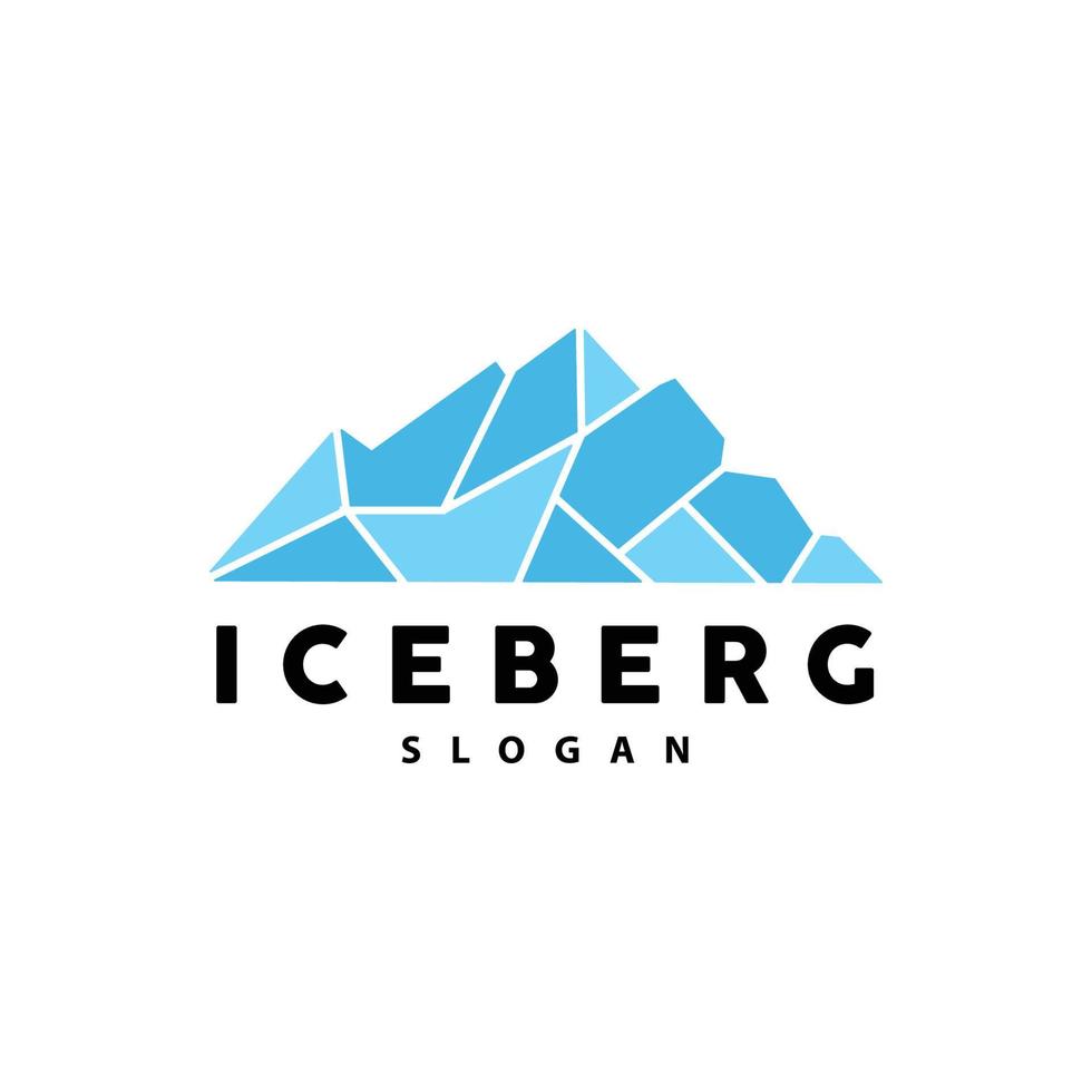 iceberg logo, antarctique montagnes vecteur dans la glace bleu couleur, la nature conception, produit marque illustration modèle icône