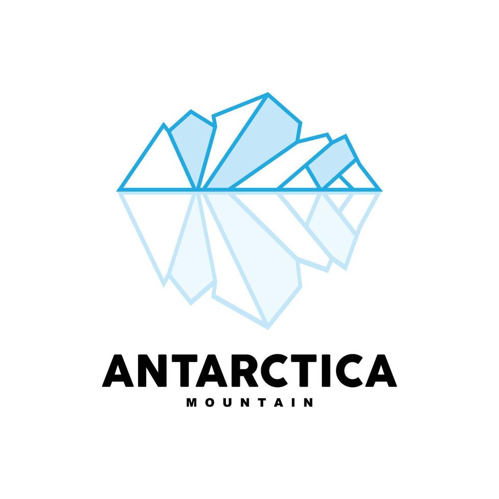 iceberg logo, antarctique montagnes vecteur dans la glace bleu couleur, la nature conception, produit marque illustration modèle icône