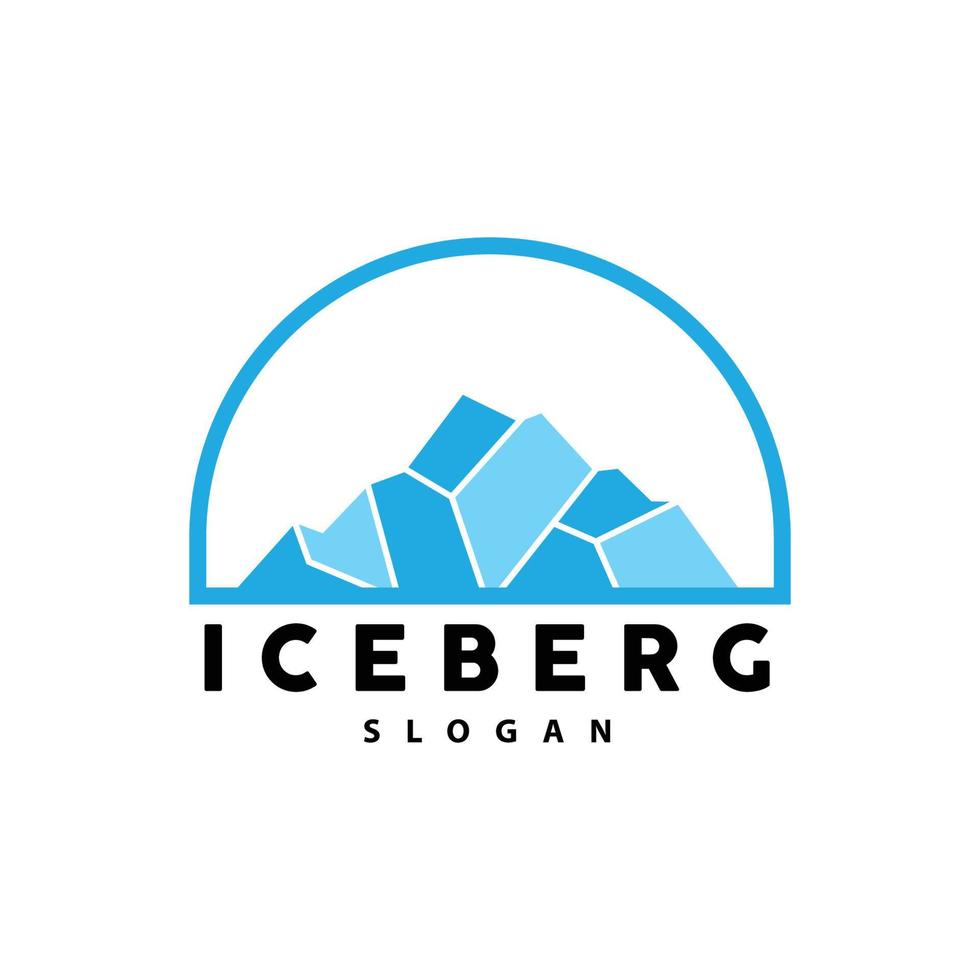 iceberg logo, antarctique montagnes vecteur dans la glace bleu couleur, la nature conception, produit marque illustration modèle icône