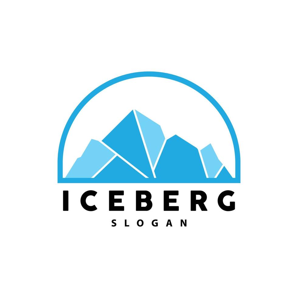 iceberg logo, antarctique montagnes vecteur dans la glace bleu couleur, la nature conception, produit marque illustration modèle icône