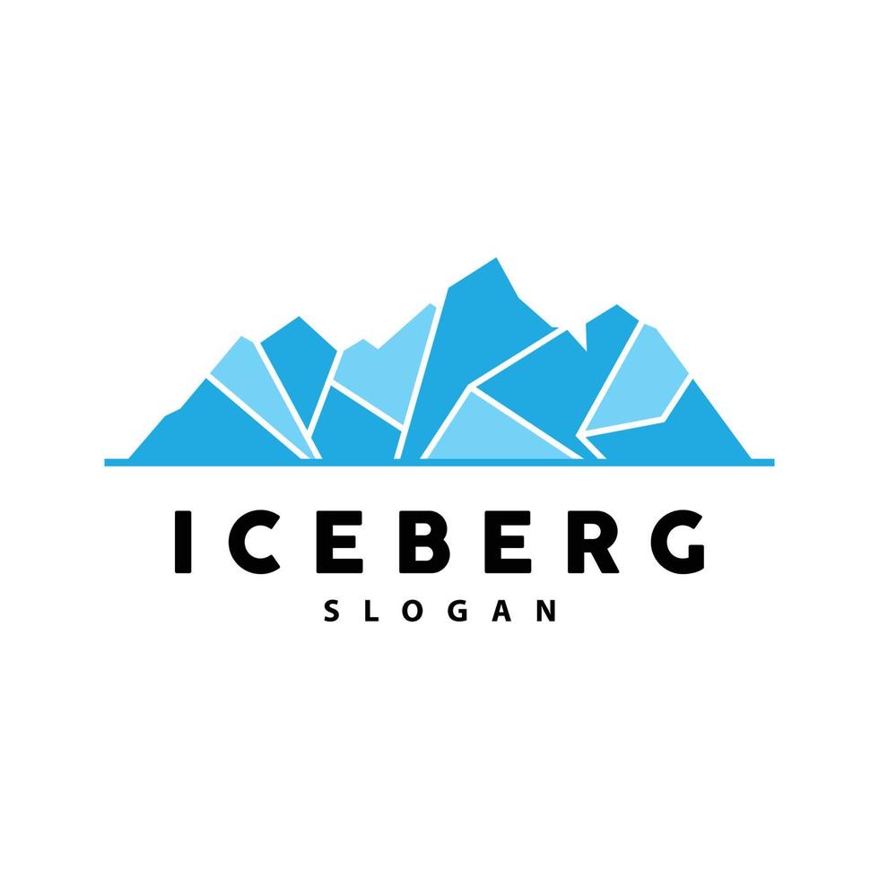 iceberg logo, antarctique montagnes vecteur dans la glace bleu couleur, la nature conception, produit marque illustration modèle icône