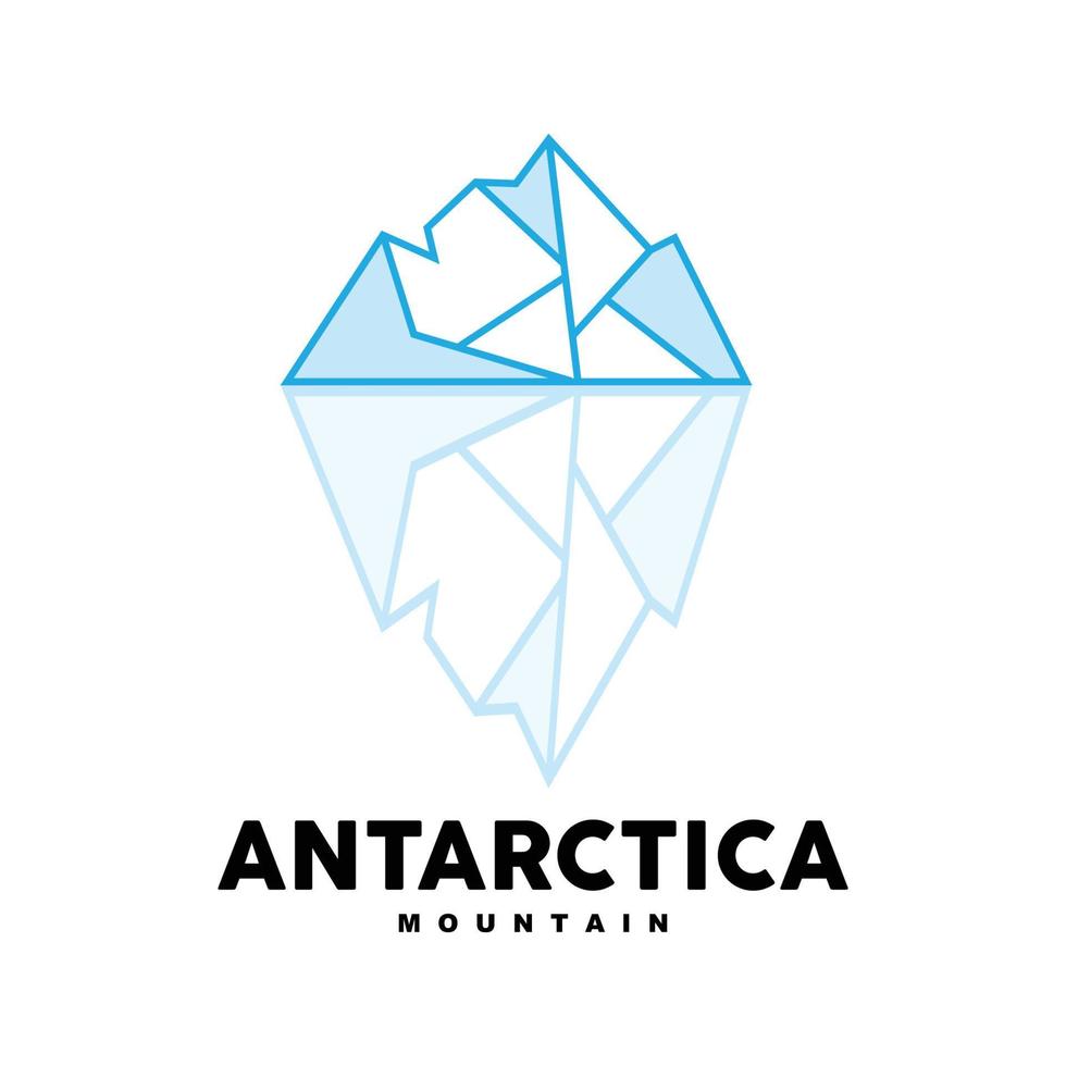 iceberg logo, antarctique montagnes vecteur dans la glace bleu couleur, la nature conception, produit marque illustration modèle icône