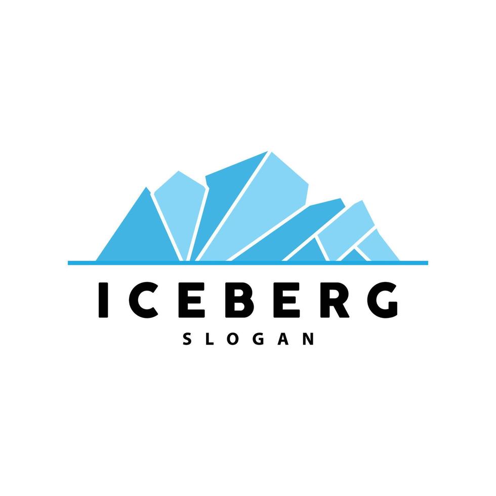 iceberg logo, antarctique montagnes vecteur dans la glace bleu couleur, la nature conception, produit marque illustration modèle icône