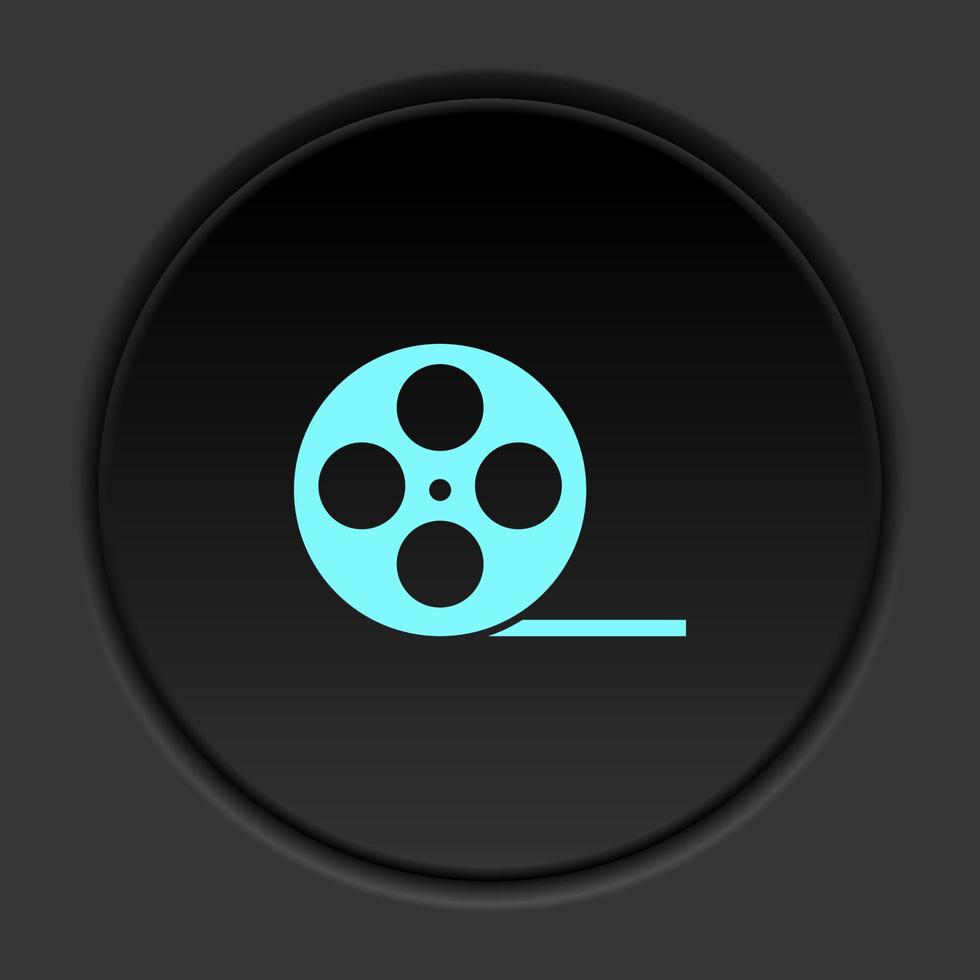 foncé bouton icône ruban film. bouton bannière rond badge interface pour application illustration sur assombrir Contexte vecteur