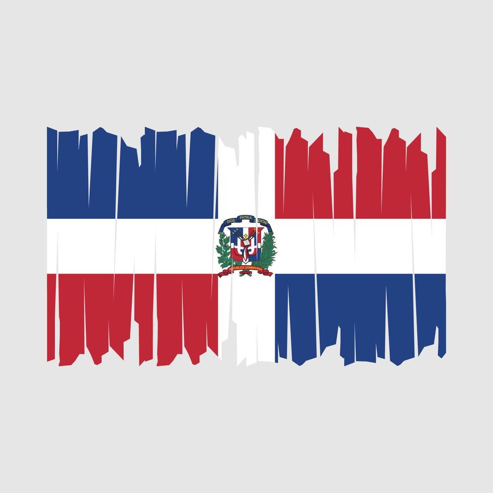 brosse de drapeau de la république dominicaine vecteur