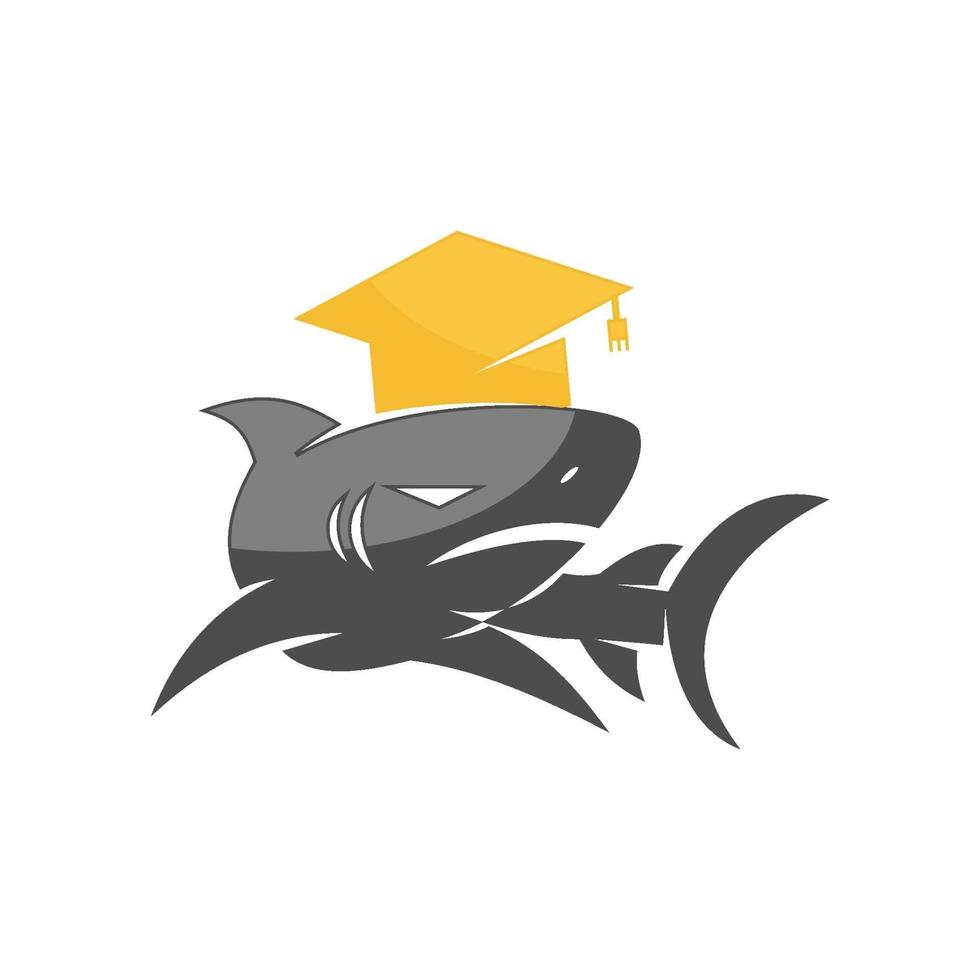 modèle de concept isolé de requin éducation design vector