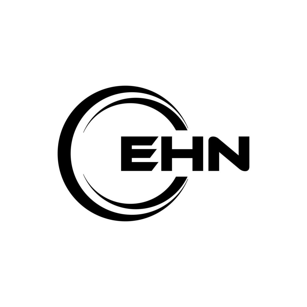 création de logo de lettre ehn en illustration. logo vectoriel, dessins de calligraphie pour logo, affiche, invitation, etc. vecteur