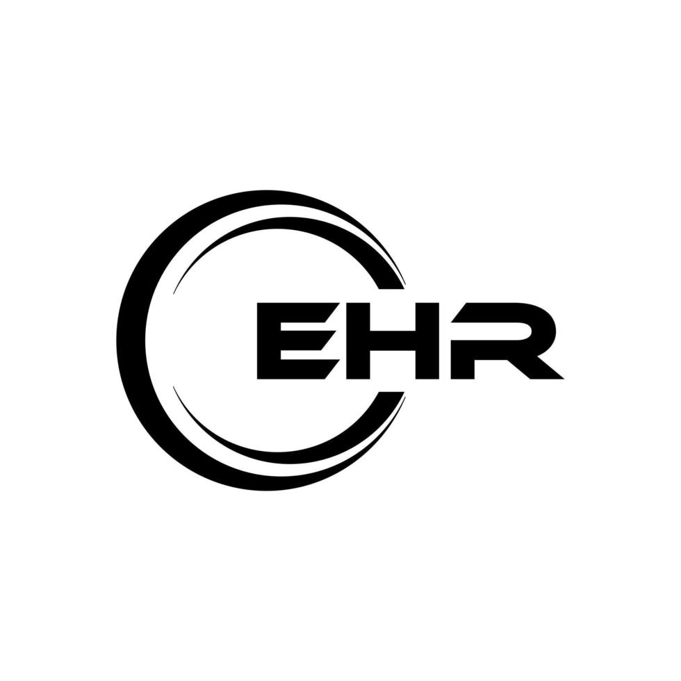 création de logo de lettre ehr en illustration. logo vectoriel, dessins de calligraphie pour logo, affiche, invitation, etc. vecteur