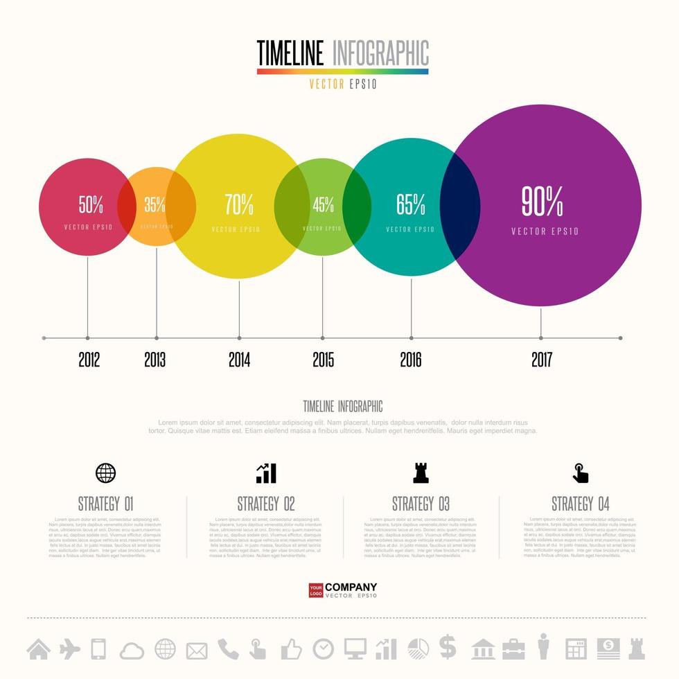 modèle de conception infographie chronologie vecteur