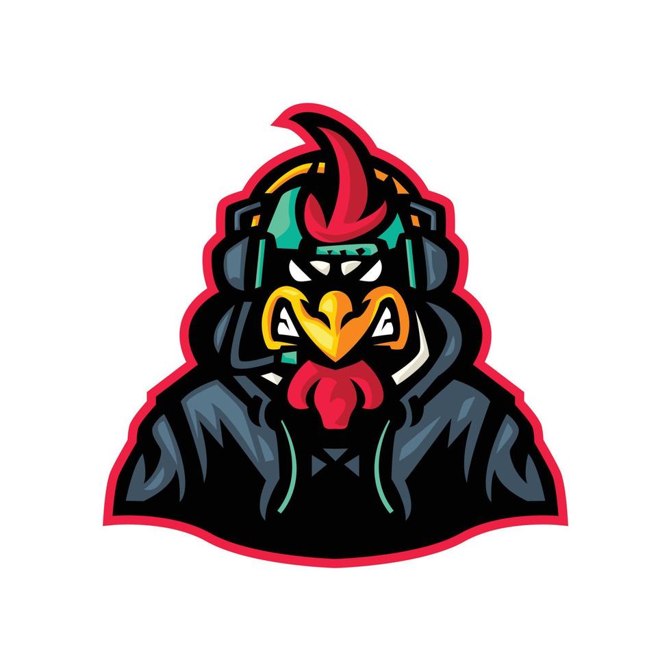 coq mascotte logo pour ferme et nourriture marques vecteur