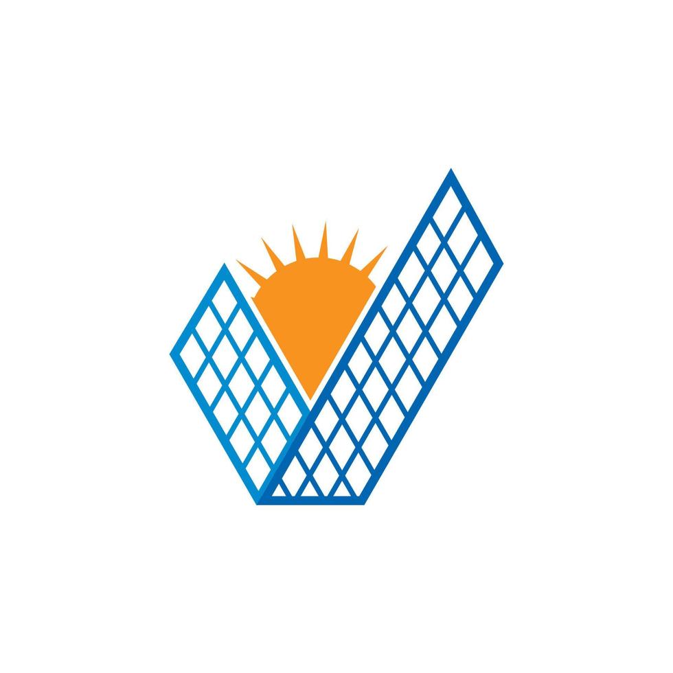 lettre v solaire panneau logo icône Stock vecteur