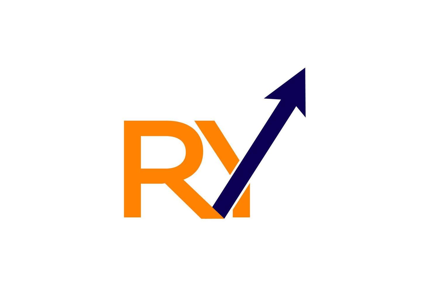 initiale ry avec r élever en haut logo conception icône modèle élément Stock vecteur