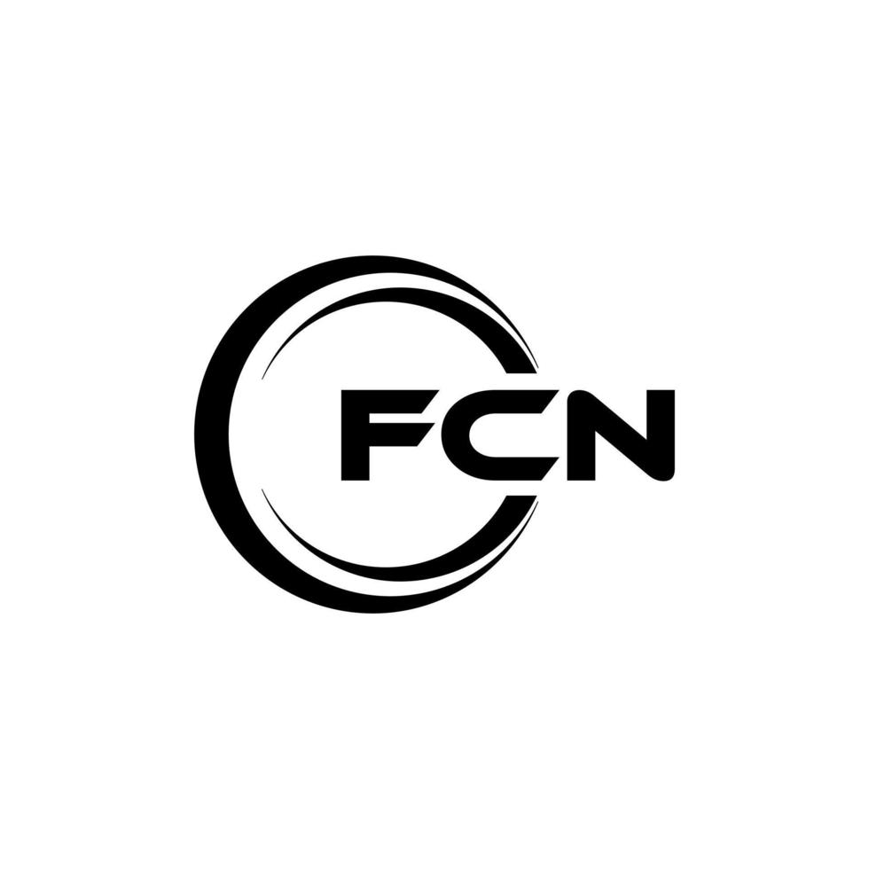 création de logo de lettre fcn en illustration. logo vectoriel, dessins de calligraphie pour logo, affiche, invitation, etc. vecteur