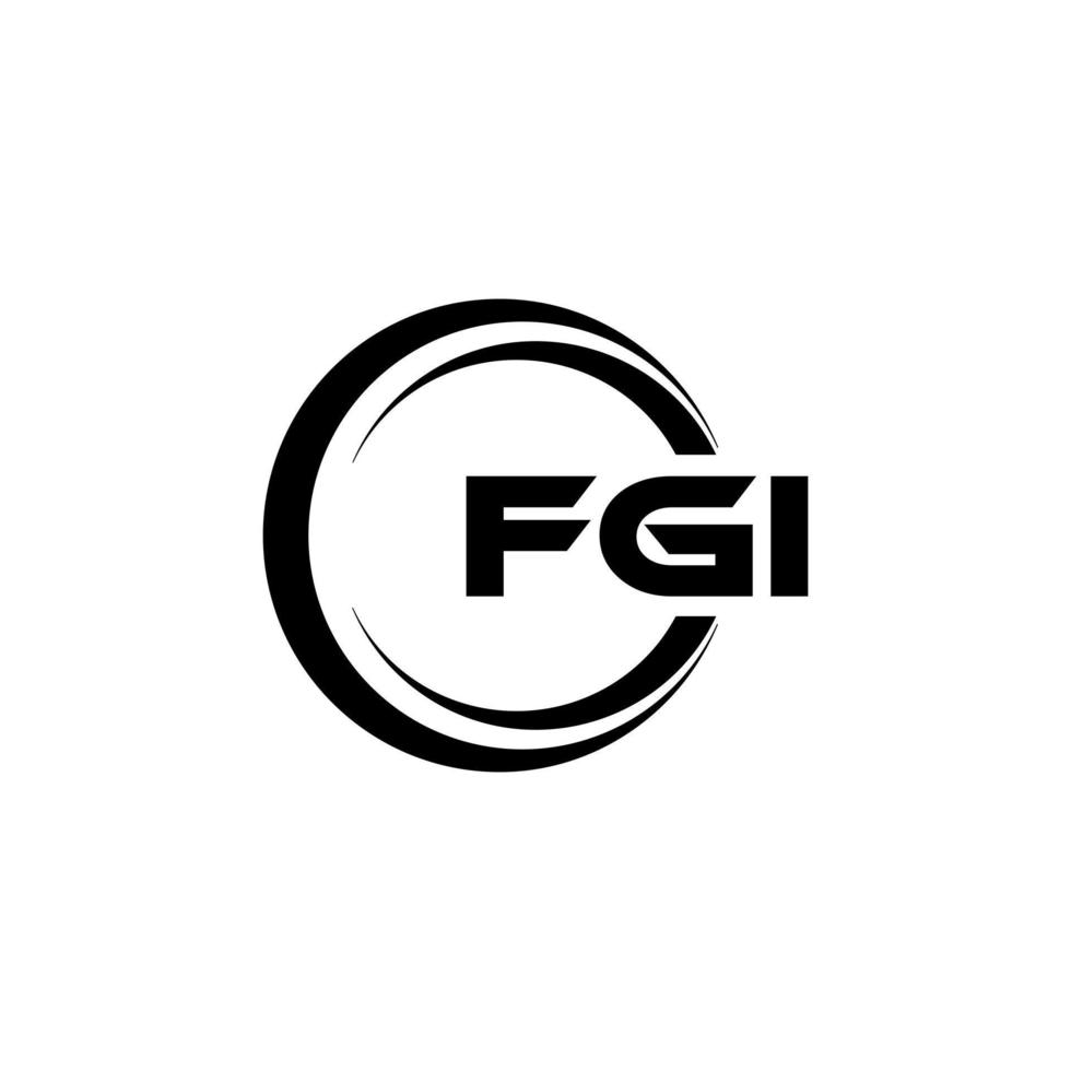 fgi lettre logo conception dans illustration. vecteur logo, calligraphie dessins pour logo, affiche, invitation, etc.