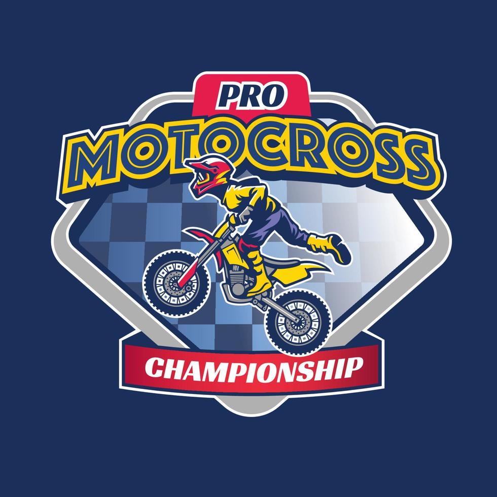 motocross course badge vecteur