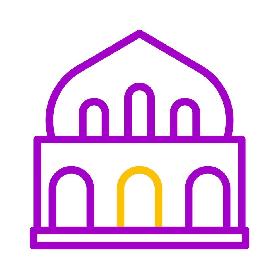mosquée icône bicolore violet Jaune style Ramadan illustration vecteur élément et symbole parfait.