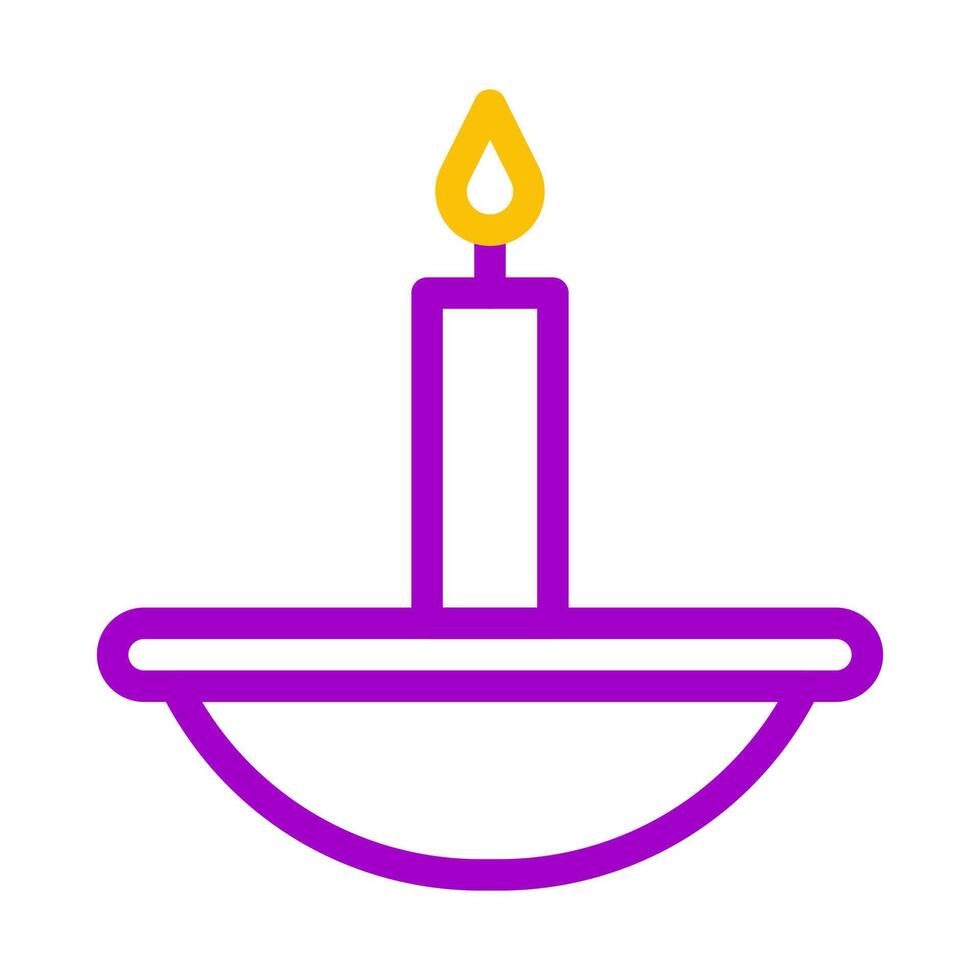 bougie icône bicolore violet Jaune style Ramadan illustration vecteur élément et symbole parfait.