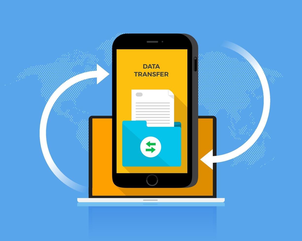 transfert de données avec la technologie cloud Internet vecteur