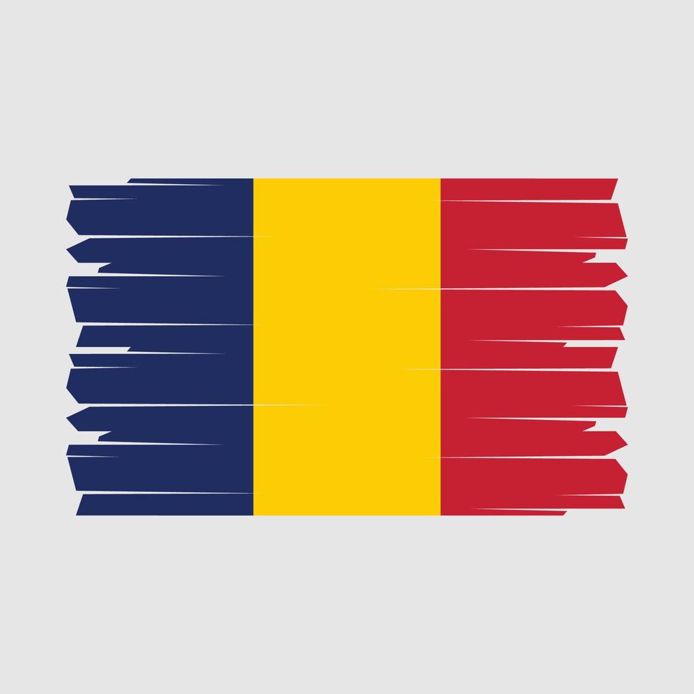 vecteur de brosse drapeau tchad