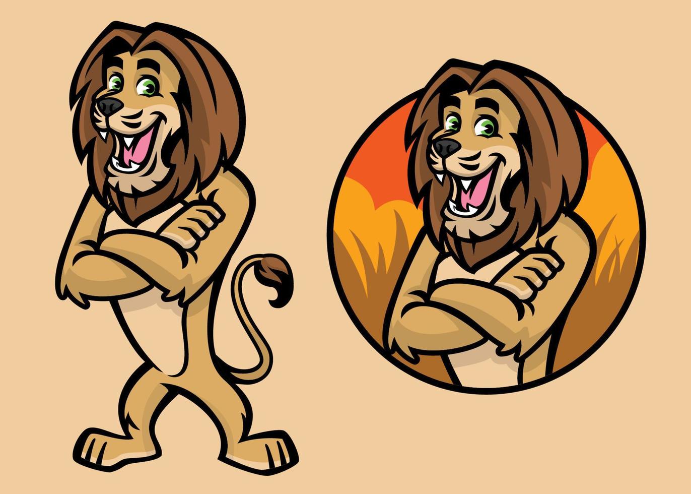 ensemble de dessin animé Lion personnage vecteur