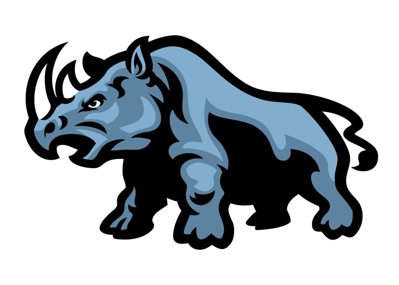 rhinocéros mascotte sport logo style vecteur