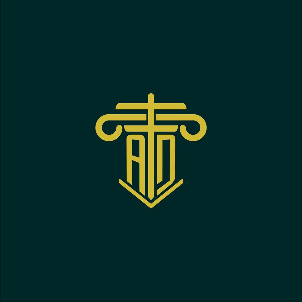 un d initiale monogramme logo conception pour loi raffermir avec pilier vecteur image