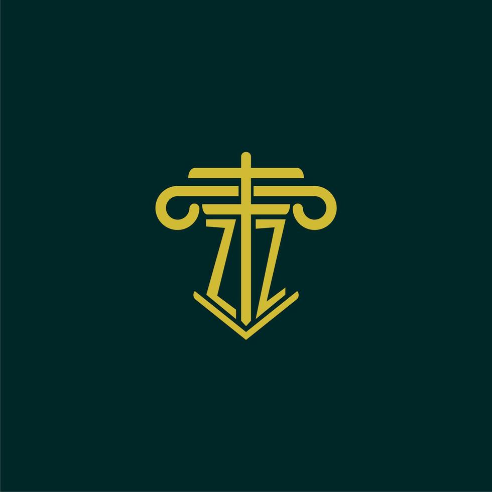 zz initiale monogramme logo conception pour loi raffermir avec pilier vecteur image