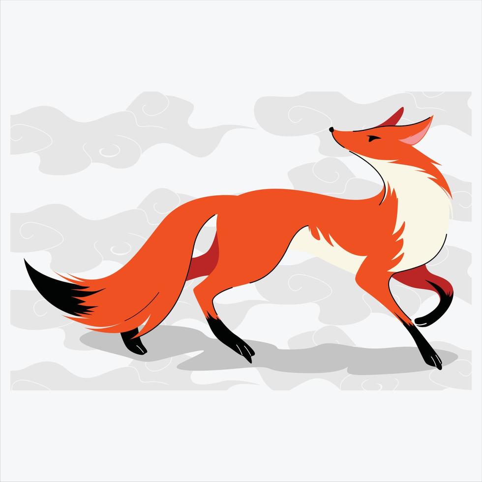 Renard mignonne animal illustration vecteur plat conception