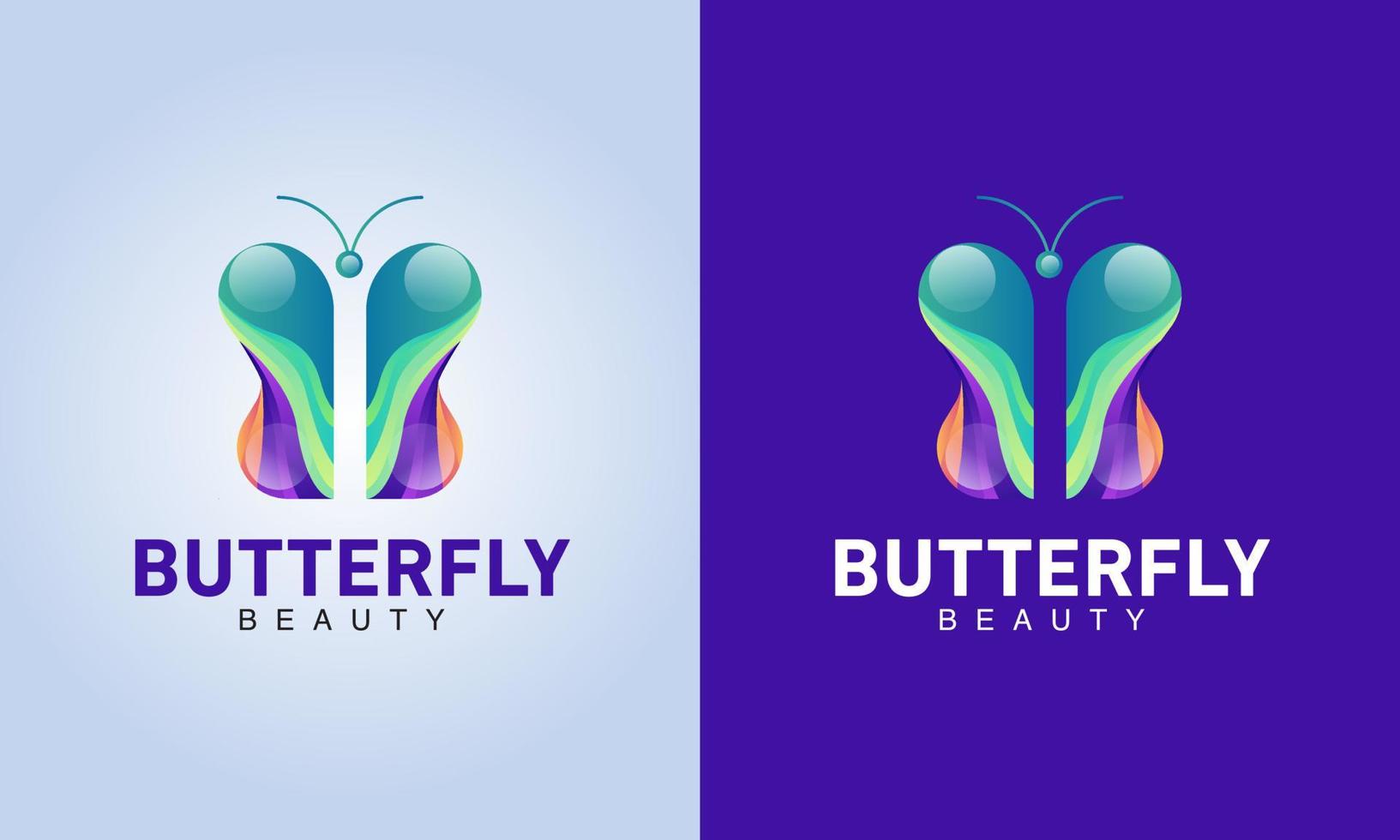 magnifique papillon beauté logo conception vecteur