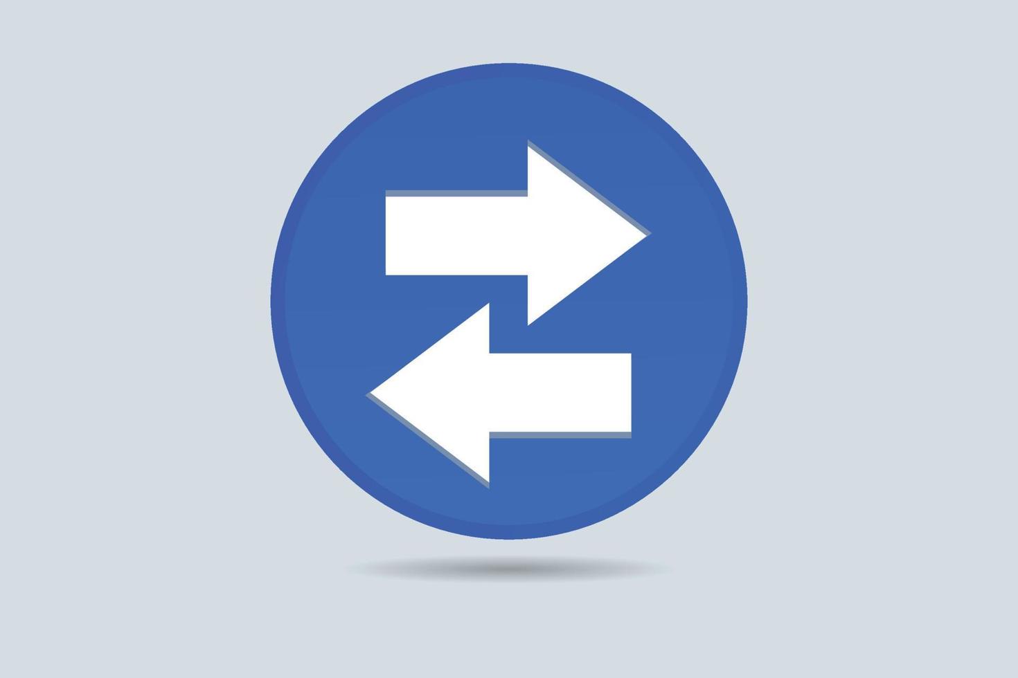 vecteur bleu La Flèche icône signe ou symbole sur blanc Contexte 3d illustration