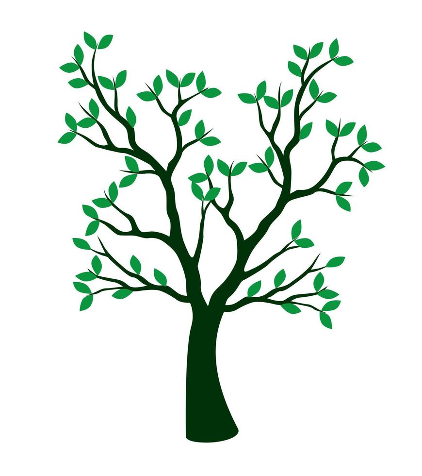 forme de vert arbre avec feuilles. vecteur contour illustration.