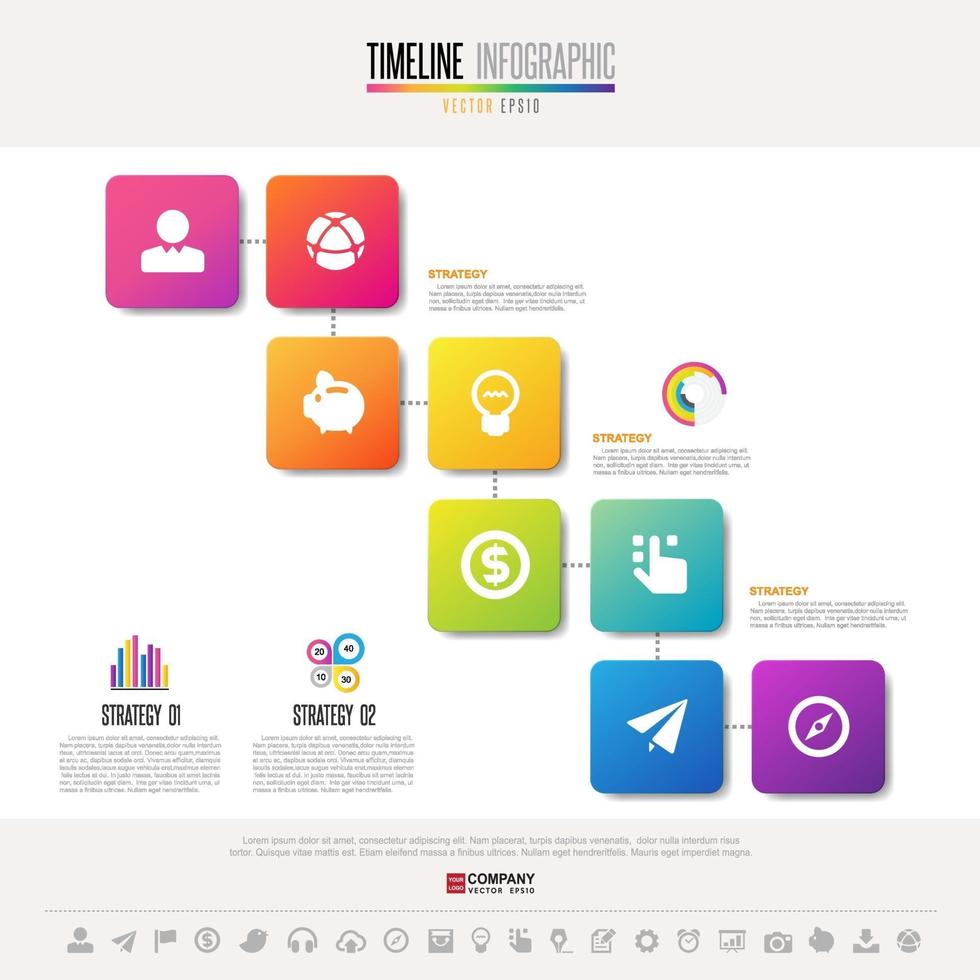 modèle de conception infographie chronologie vecteur