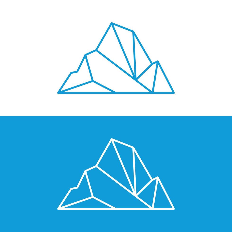 abstrait géométrique Arctique iceberg logo conception minimaliste vecteur illustration.