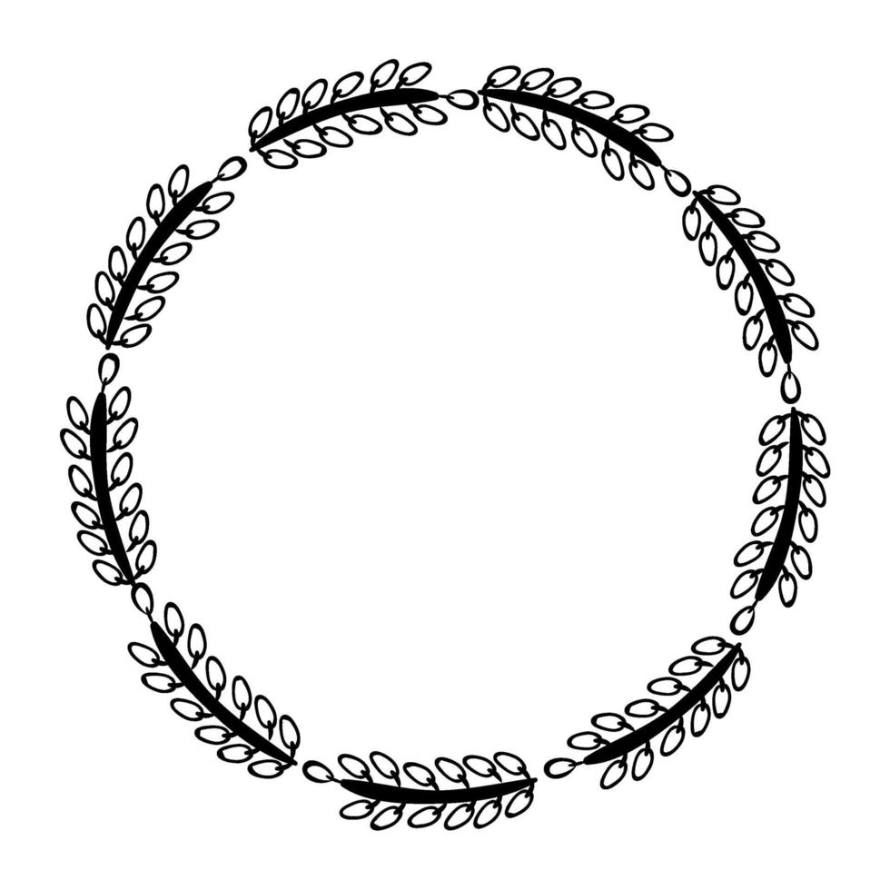cadre floral circulaire vecteur
