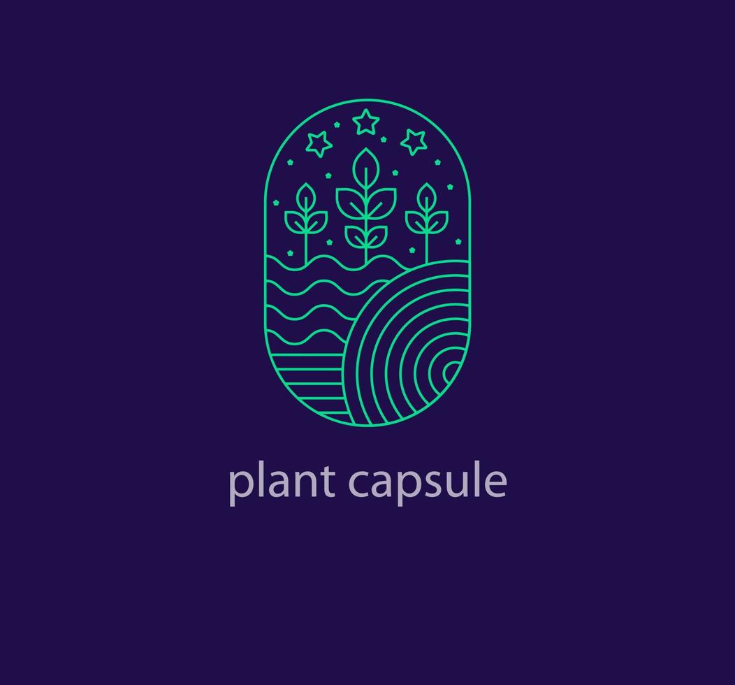 la nature plante capsule logo. écologie en bonne santé plante. entreprise logo modèle. vecteur