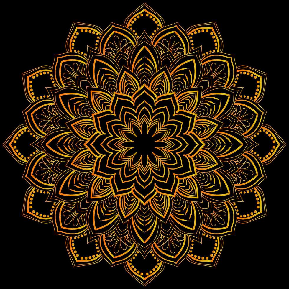 luxe mehndi henné dessin circulaire mandala modèle pour tatouage, décoration prime produit affiche ou peinture. décoratif ornement dans ethnique Oriental style. contour griffonnage main dessiner illustration vecteur