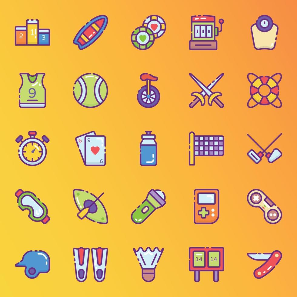 accessoires de sport et de jeux stickers vecteur