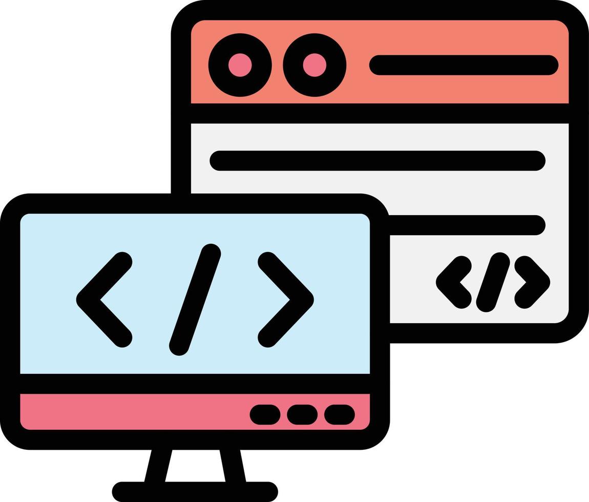 illustration de conception d'icône de vecteur de backend