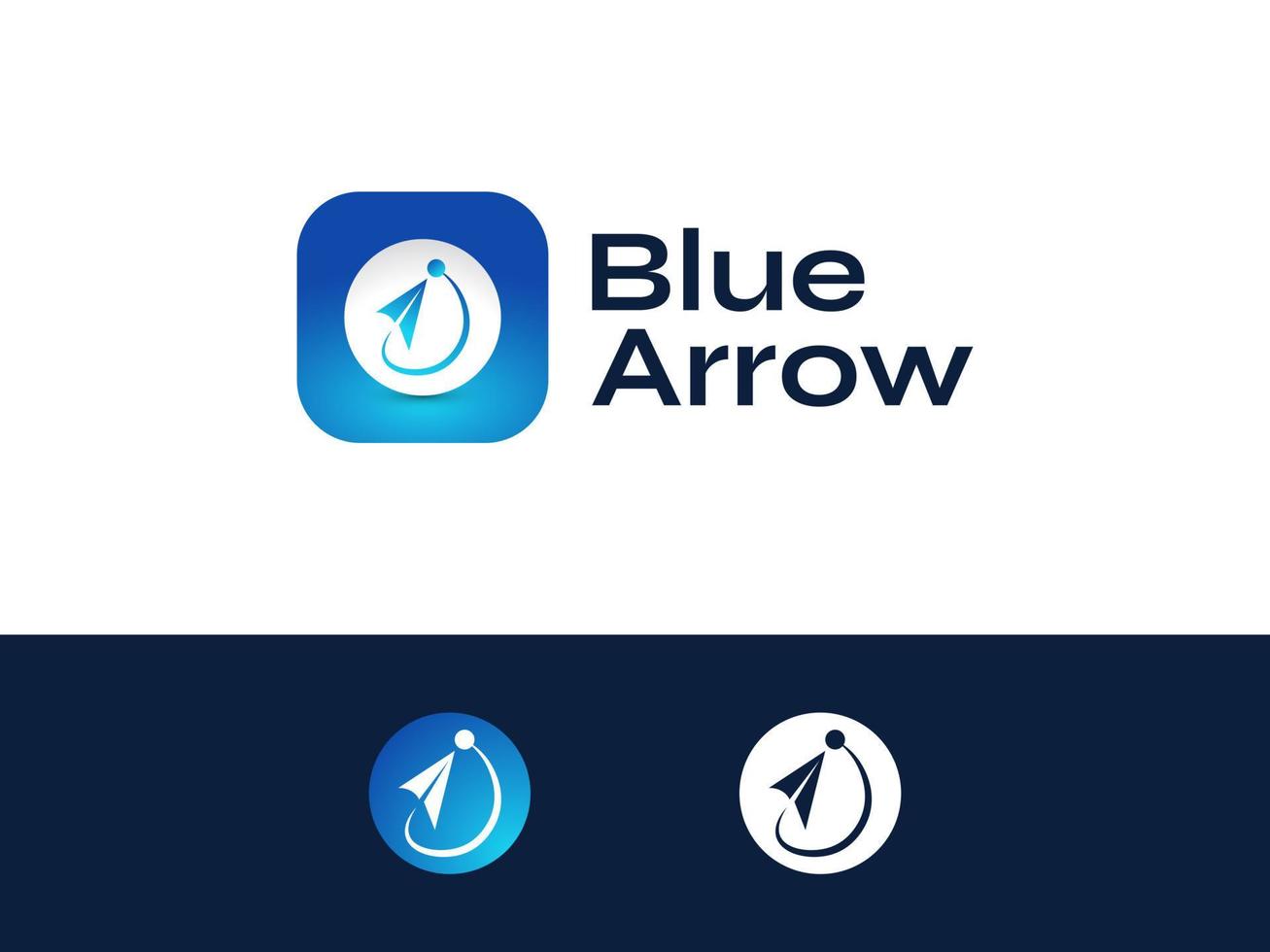 moderne et nettoyer bleu La Flèche logo. adapté pour entreprise, technologie, Voyage ou la mise en réseau entreprise logo vecteur