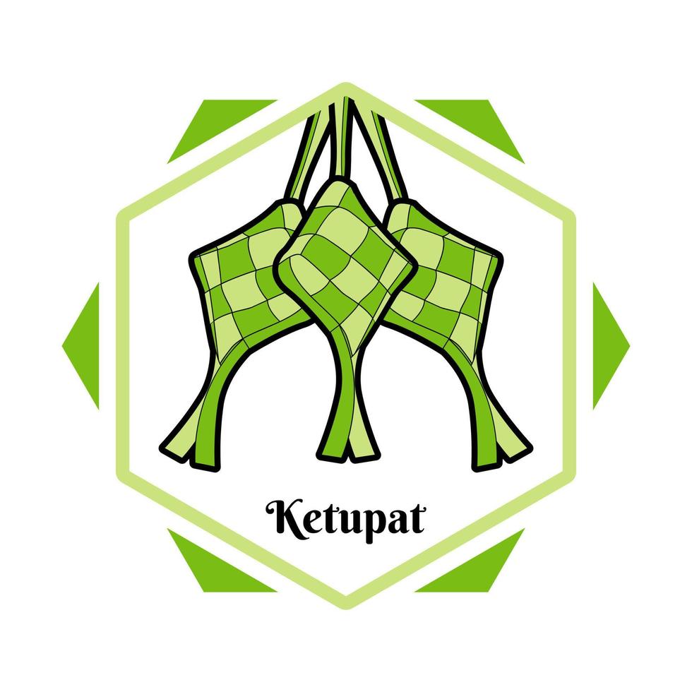 ketupat traditionnel nourriture dans Indonésie eid Al fitr élément vecteur illustration conception