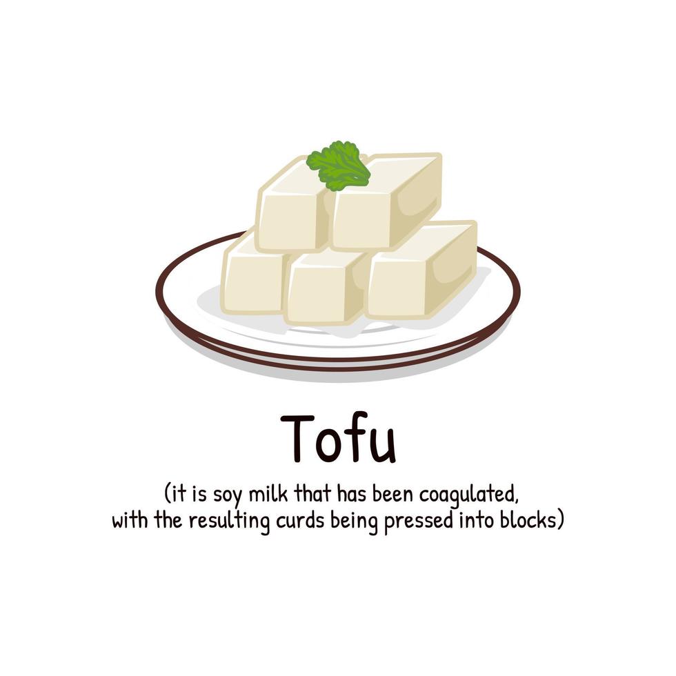 blanc Tofu Japonais nourriture soja Lait vecteur