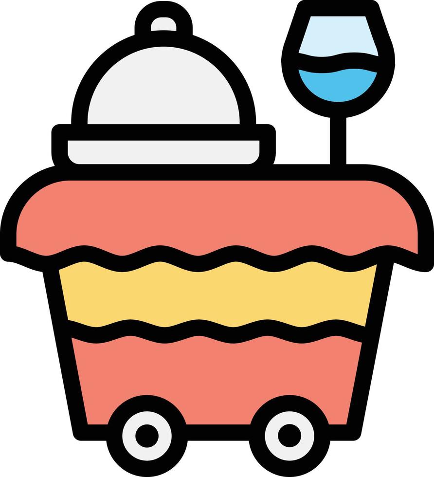 illustration de conception d'icône de vecteur de chariot de nourriture